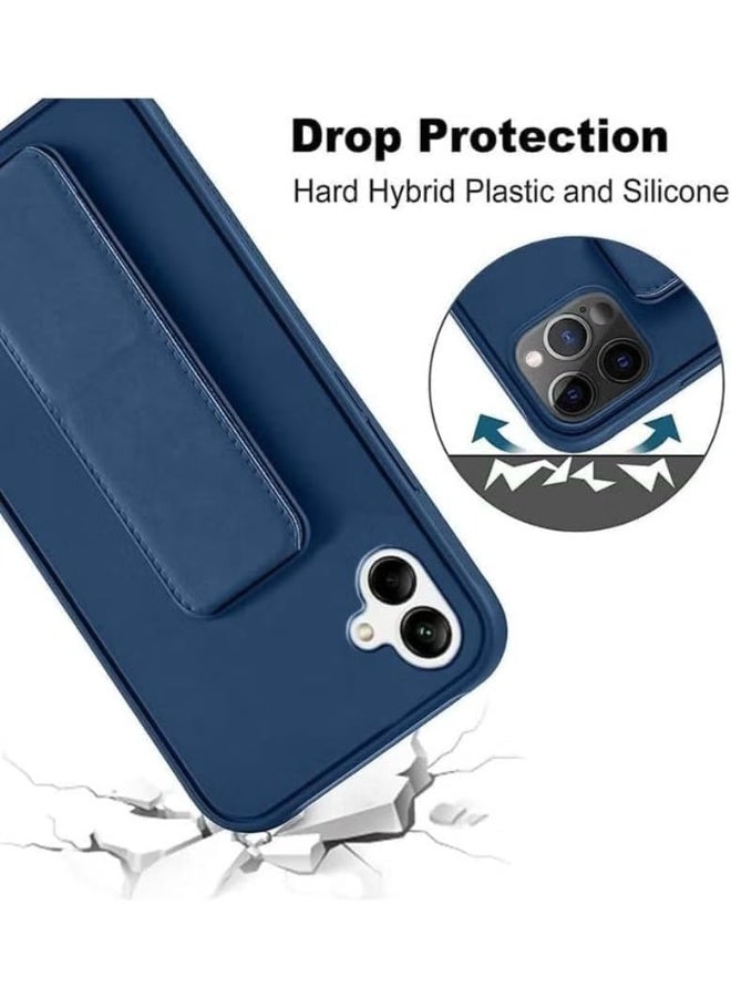 Denx Samsung Galaxy A07 Case with Kickstand and Magnetic Holder, Premium Vertical Strap and Grip with Silicone Holder, multiple viewing positions for Samsung Galaxy A07 (Dark Blue) - Image 3
