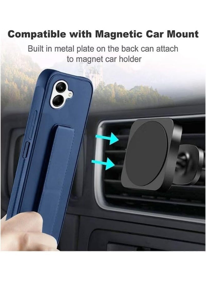 Denx Samsung Galaxy A07 Case with Kickstand and Magnetic Holder, Premium Vertical Strap and Grip with Silicone Holder, multiple viewing positions for Samsung Galaxy A07 (Dark Blue) - Image 2