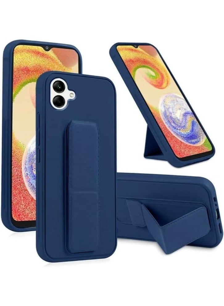 Denx Samsung Galaxy A07 Case with Kickstand and Magnetic Holder, Premium Vertical Strap and Grip with Silicone Holder, multiple viewing positions for Samsung Galaxy A07 (Dark Blue) - Image 1