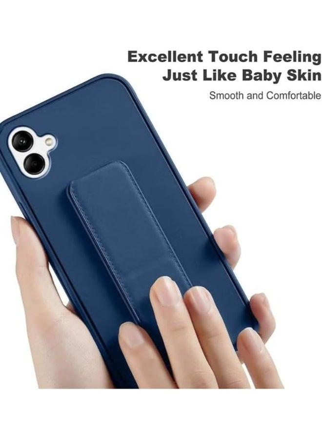 Denx Samsung Galaxy A07 Case with Kickstand and Magnetic Holder, Premium Vertical Strap and Grip with Silicone Holder, multiple viewing positions for Samsung Galaxy A07 (Dark Blue) - Image 4