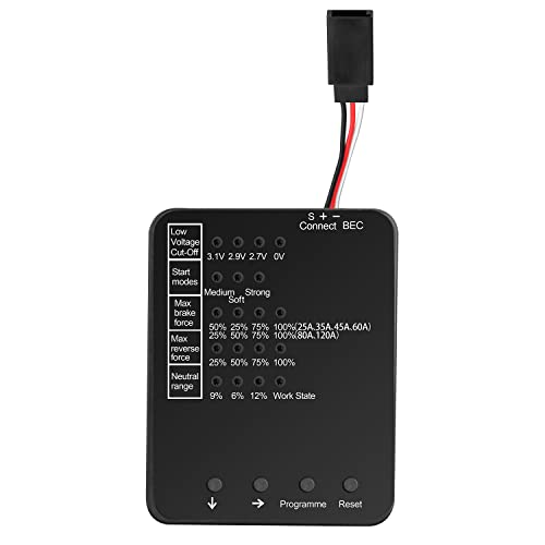 ARRAROWN Surpass Hobby ESC Programming Card RC Car Electronic Speed Controller LED Program Card Only Compatible with Supass Hobby Brushless ESC 25A 35A 45A 60A 80A 120A 150A Black - Image 1