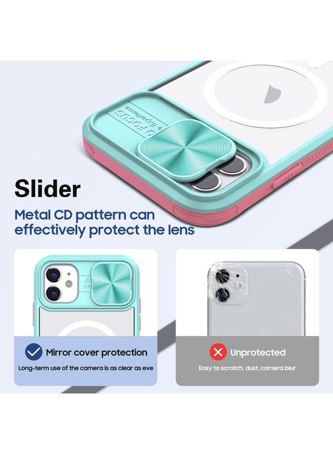 اس-توب جراب لهاتف iPhone 12 مصنوع من الأكريليك الشفاف + PC + TPU MagSafe Lens غطاء منزلق بتغطية كاملة جراب هاتف - Image 4