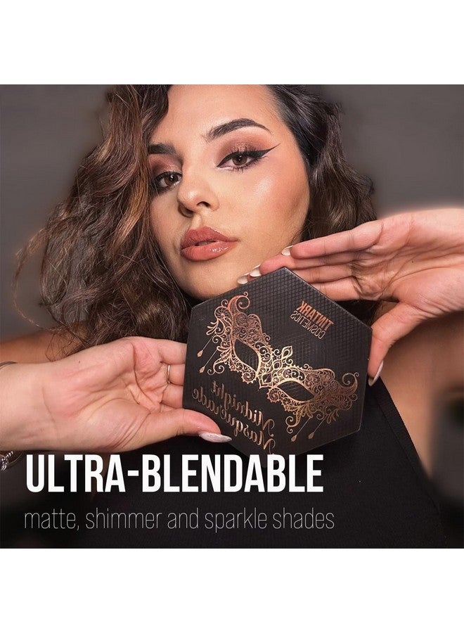 Tintark Black Smokey Eyeshadow Makeup Palette, Dark Smoky Eye Shadow Palettes for Halloween Goth Make up Glitter Shimmer Matte Pallets, Midnight Masquerade 21 Colors Brown Neutral Naked, Talc Free - Image 3
