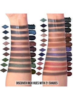 Tintark Tintark Black Smokey Eyeshadow Makeup Palette, Dark Smoky Eye Shadow Palettes for Halloween Goth Make up Glitter Shimmer Matte Pallets, Midnight Masquerade 21 Colors Brown Neutral Naked, Talc Free  - Image 2