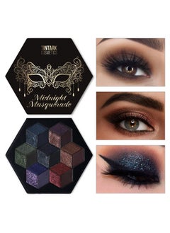 Tintark Tintark Black Smokey Eyeshadow Makeup Palette, Dark Smoky Eye Shadow Palettes for Halloween Goth Make up Glitter Shimmer Matte Pallets, Midnight Masquerade 21 Colors Brown Neutral Naked, Talc Free  - Image 1