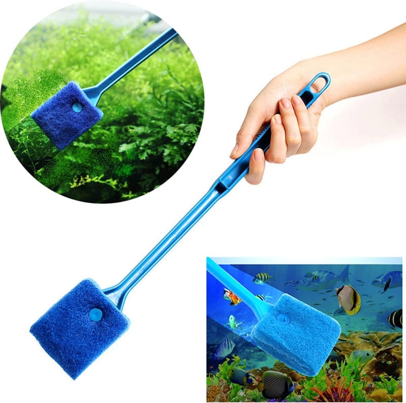 Yamibobo 2Pcs/Set Aquarium Algae Cleaner Double Sided Sponge Brush, Long Handle Fish Tank Glass Cleaner for Aquarium Cleaning Tools - Image 5