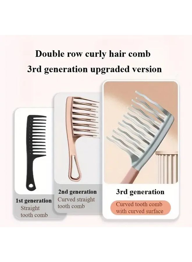 Gray Wide Tooth Detangling Comb For Curly Wavy Textured Hair Wet Dry Styling - Image 2