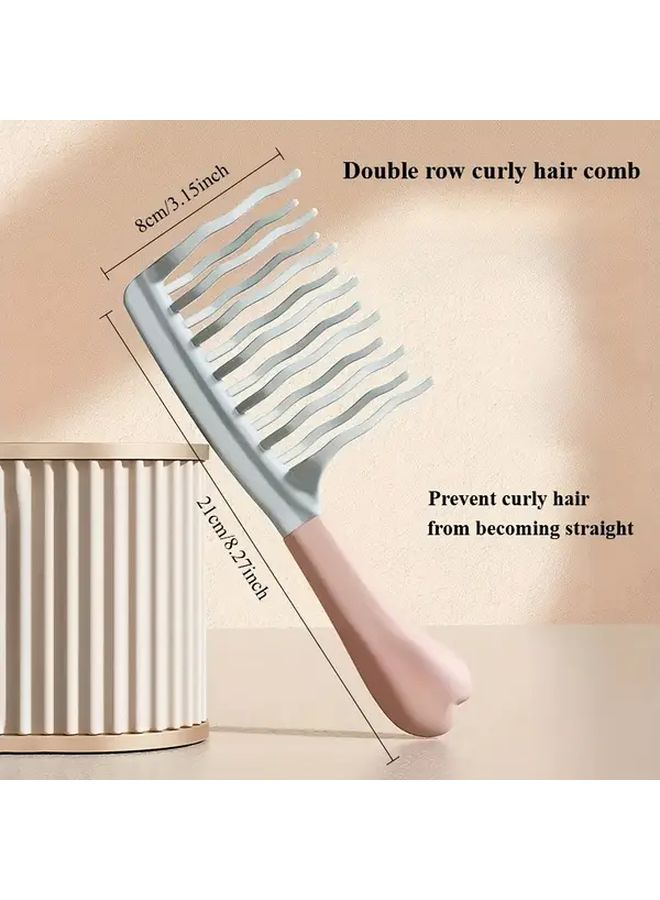 Gray Wide Tooth Detangling Comb For Curly Wavy Textured Hair Wet Dry Styling - Image 4