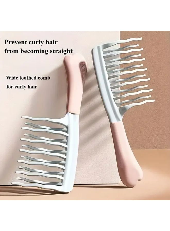 Gray Wide Tooth Detangling Comb For Curly Wavy Textured Hair Wet Dry Styling - Image 1