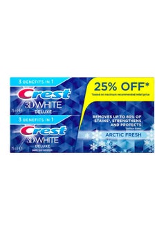 Crest 3D White Arctic Fresh ToothPaste, 75ml × 2