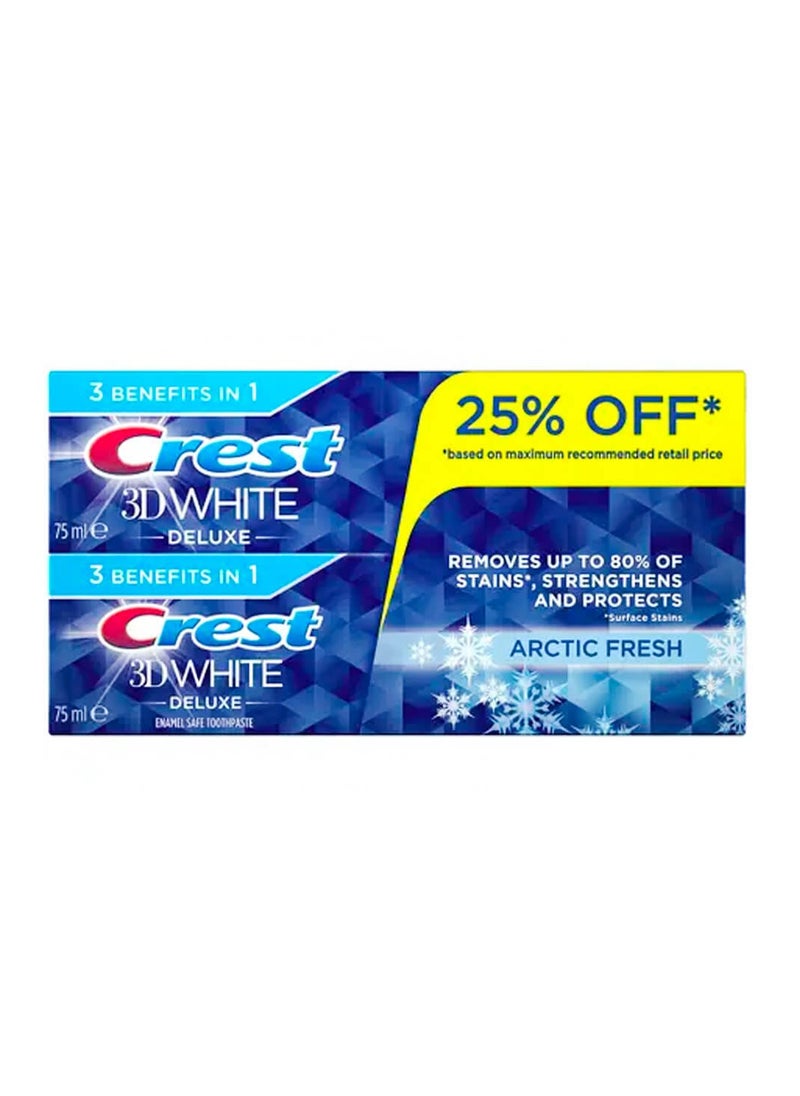 Crest - Crest 3D White Arctic Fresh ToothPaste, 75ml × 2 - Image 1