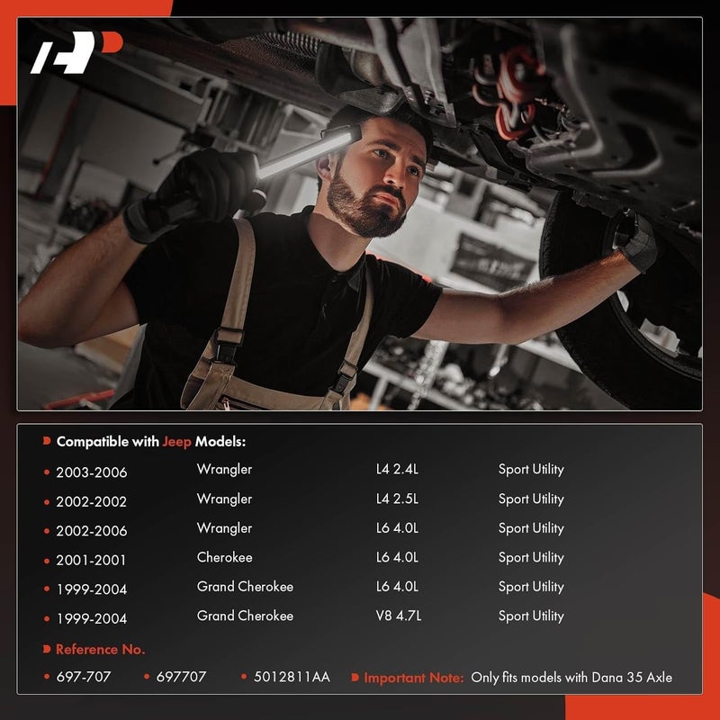 A-Premium Rear Differential Cover with Gasket & Drain Plug Compatible with Jeep Grand Cherokee 1999-2004 Cherokee 2001 Wrangler 2002-2006 with Dana 35 Axle - Image 2