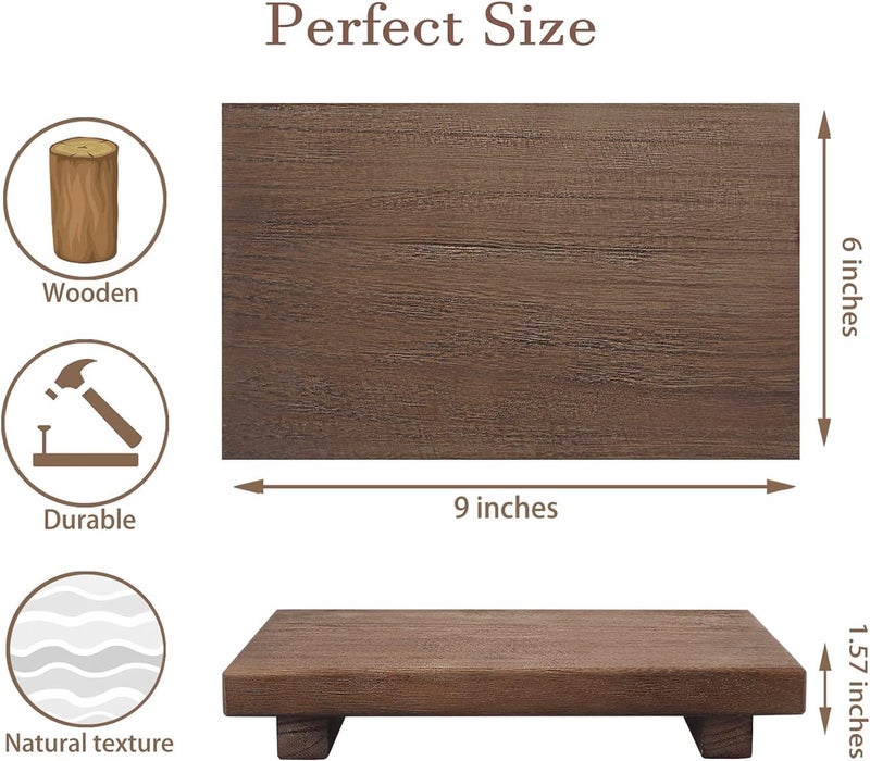 Craftsline Crafsline Bathroom Counter Organizer Wooden Decorative Trays Rectangular Cosmetic Holder for Kitchen Soap Lotion Bottle Plant Cosmetic Nut Brown - Image 4