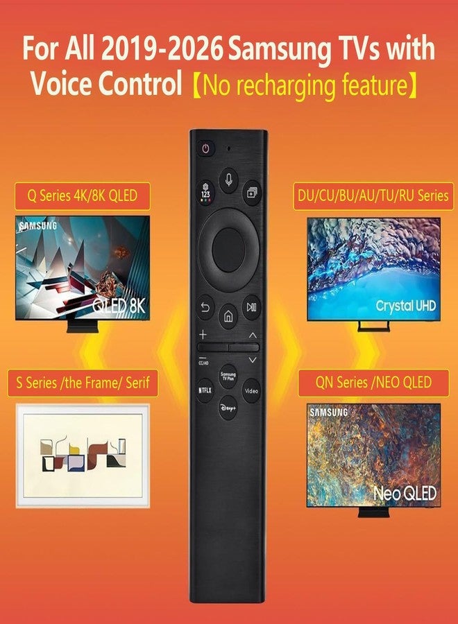 NETTECH For Samsung TV Remote Replacement, For 2019-2024 Samsung Remote Control For Smart TV With Voice Control. No Solarcell. 2-Year Warranty., Black - Image 5