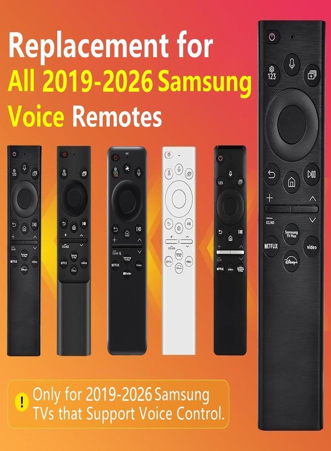 NETTECH For Samsung TV Remote Replacement, For 2019-2024 Samsung Remote Control For Smart TV With Voice Control. No Solarcell. 2-Year Warranty., Black - Image 2
