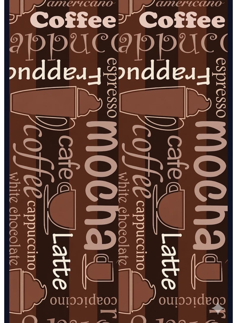 3D Coffee Menu Kitchen Runner Rug - 120x180 cm - Anti-Slip Dotted Backing - Washable - Coffee House Edition - Image 3