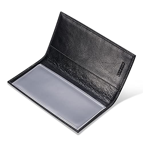 HISCOW Minimalist Checkbook Cover - Italian Leather (Antiqued Black) - Image 5