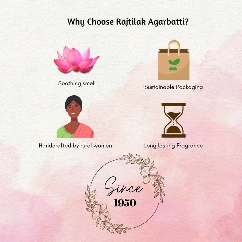 Rajtilak Agarbatti Floral Garden Incense Stick Flavours of Smell to Bring Peace, Spiritual, Positivity, Success & Harmony (80 Incense Stick) - Image 4