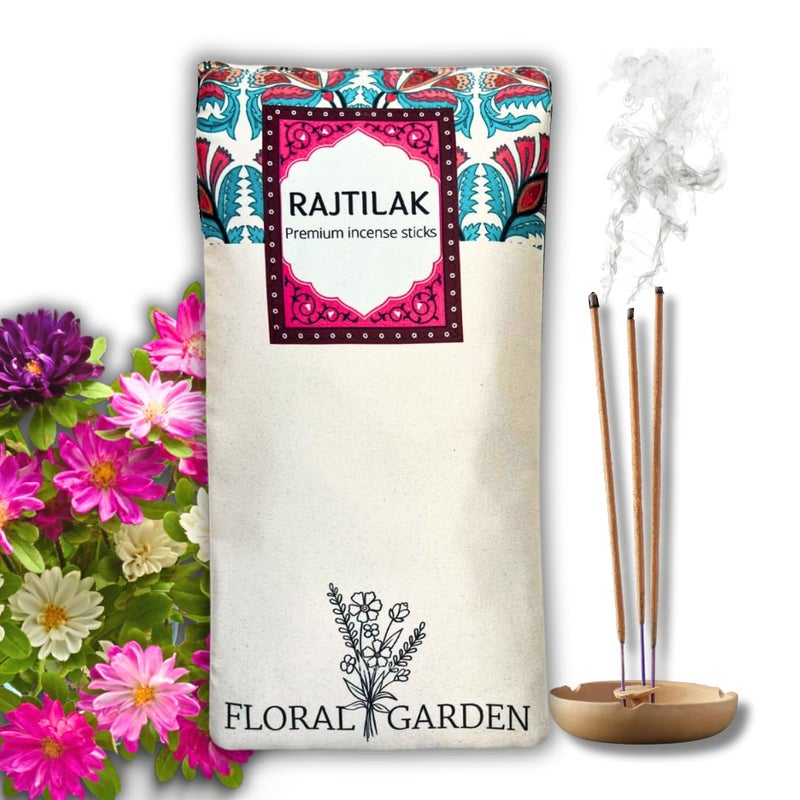 Rajtilak Agarbatti Floral Garden Incense Stick Flavours of Smell to Bring Peace, Spiritual, Positivity, Success & Harmony (80 Incense Stick) - Image 1
