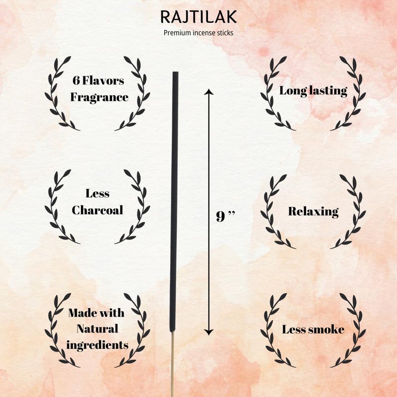 Rajtilak Agarbatti Floral Garden Incense Stick Flavours of Smell to Bring Peace, Spiritual, Positivity, Success & Harmony (80 Incense Stick) - Image 2