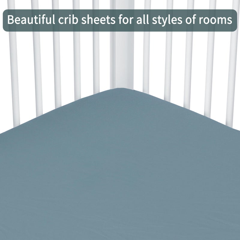 GUNTAIL Baby Crib Sheets for Boys Girls, 2 Pack Fitted Crib Sheet for Standard Crib and Toddler Mattress, Soft Microfiber Baby Sheet 52x28x8in. (Clouds & Dark Green) - Image 5