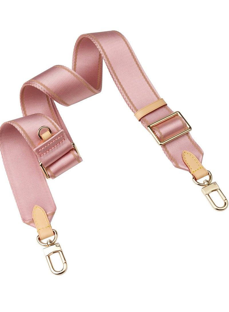 Excefore حزام قماش عريض قابل للتعديل على الجسم لعناصر البوكيت، حزام بديل لحقائب اليد، وردي - Image 1