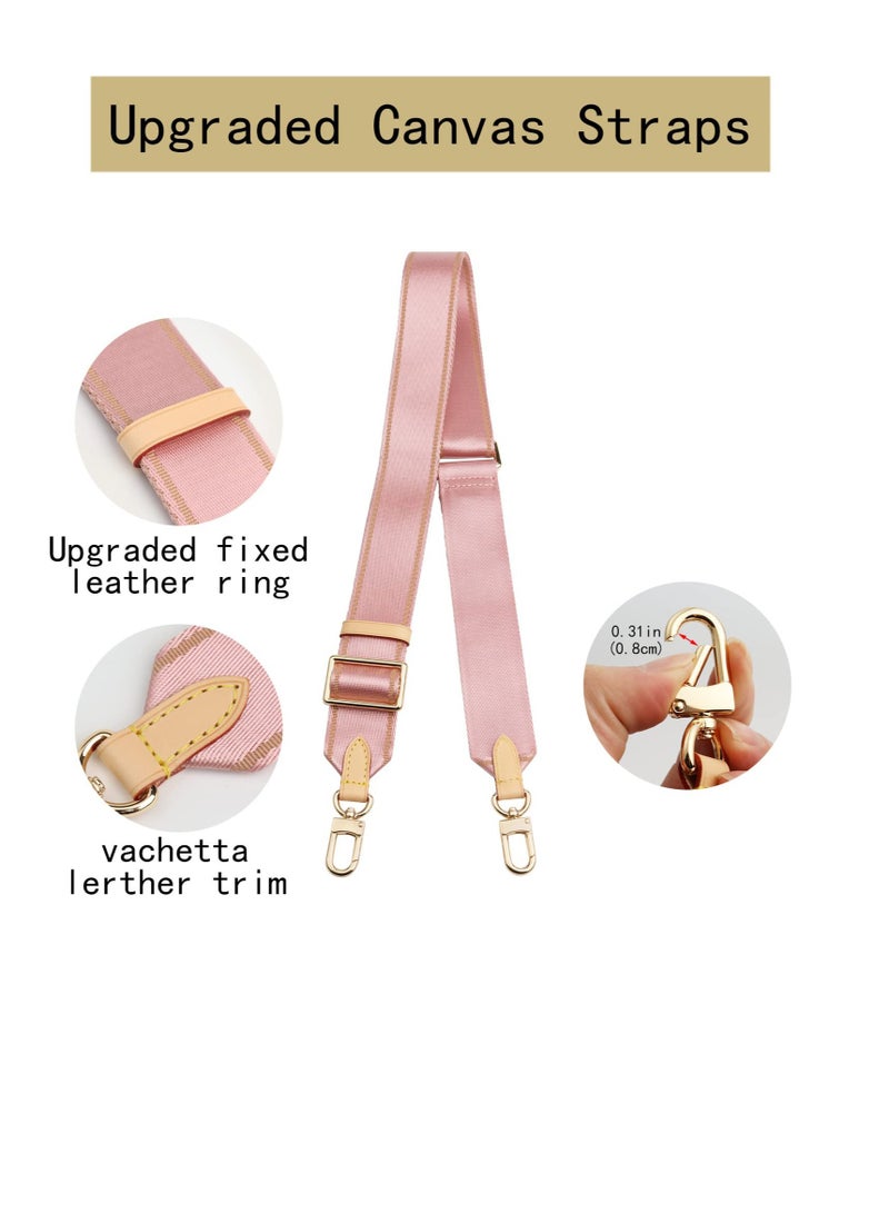 Excefore حزام قماش عريض قابل للتعديل على الجسم لعناصر البوكيت، حزام بديل لحقائب اليد، وردي - Image 3