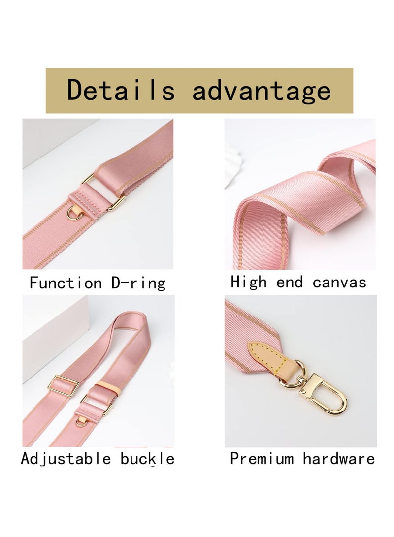 Excefore حزام قماش عريض قابل للتعديل على الجسم لعناصر البوكيت، حزام بديل لحقائب اليد، وردي - Image 4