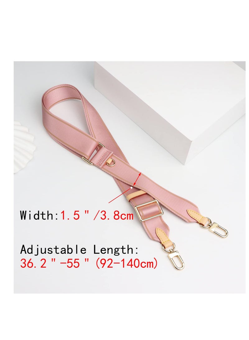 Excefore حزام قماش عريض قابل للتعديل على الجسم لعناصر البوكيت، حزام بديل لحقائب اليد، وردي - Image 5
