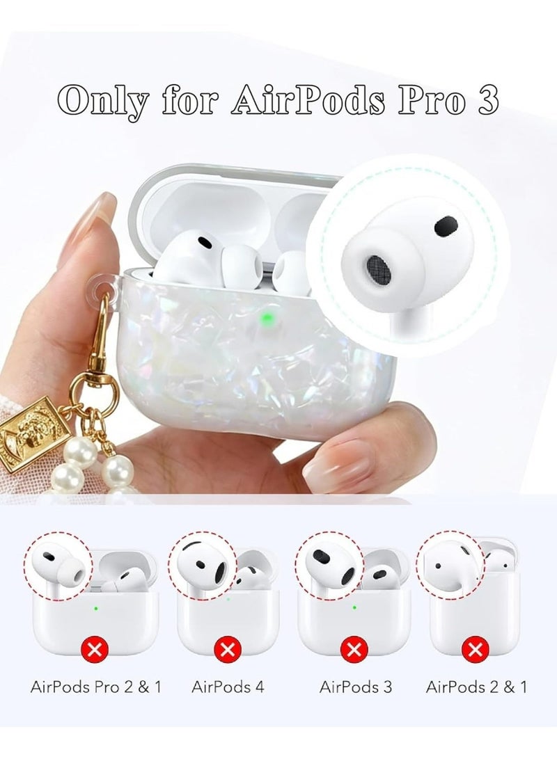 حَدُوي غطاء هاتف AirPods Pro 3 مزخرف بلمعان مع قلم تنظيف، تصميم قشرة واقٍ، سلسلة مجوهرات فاخرة من اللؤلؤ، بألوان متنوعة للفتيات والنساء - Image 2