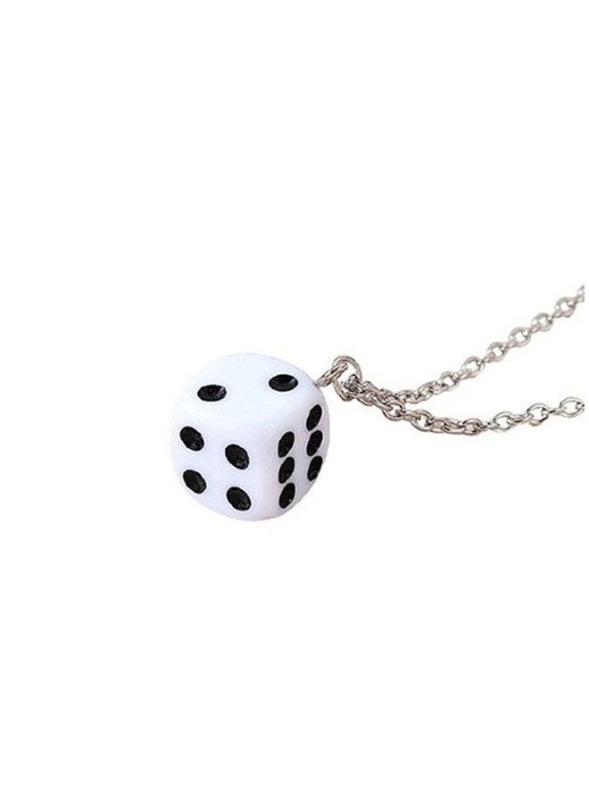 5esha - Silver Chain With Dice Pendant - Image 1