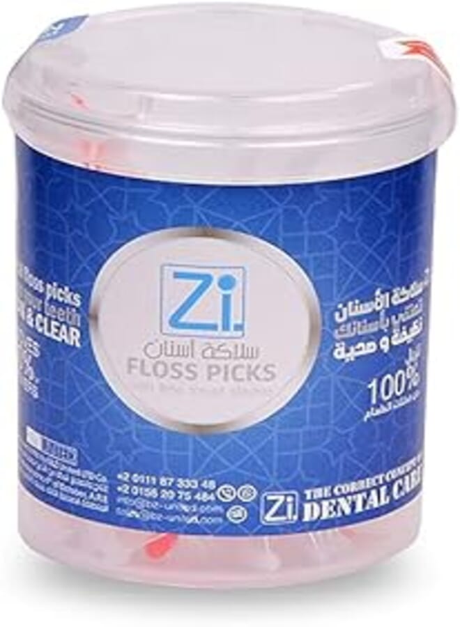 Zi dental floss picks - Cylindrical box 30 picks