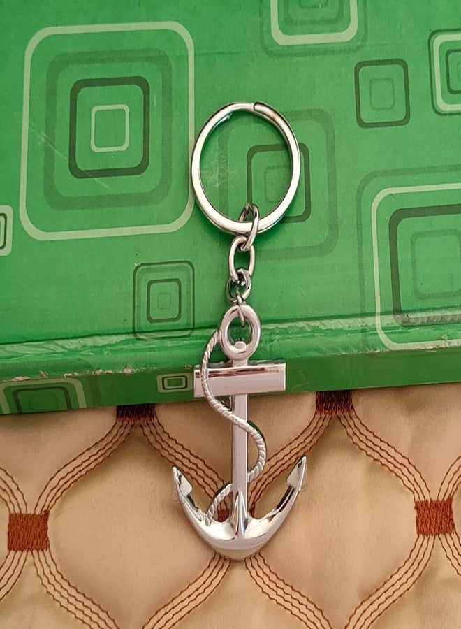 M Men Style Ship Wheel Anchor Metal Keychain & Keyring for Bikes Cars Bags Home Cycle Men Women Boys and Girls - Image 4