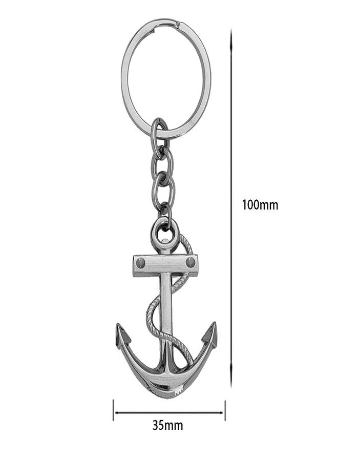 M Men Style Ship Wheel Anchor Metal Keychain & Keyring for Bikes Cars Bags Home Cycle Men Women Boys and Girls - Image 3