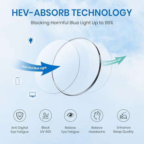 Cyxus Blue Light Blocking Computer Glasses Retro Clear Lens Eyeglasses Frame - Image 2