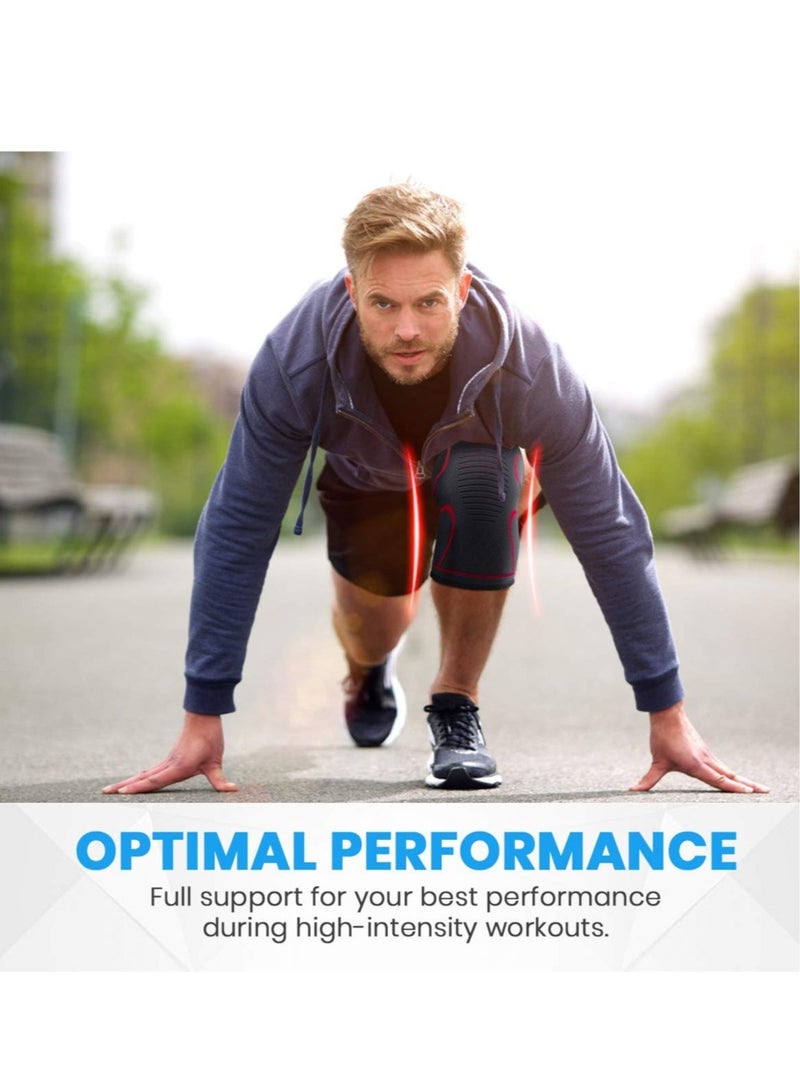 ELTRAZONE Knee Brace Compression Sleeve Support - 1 Pair Unisex Design Knee Sleeve include Two Wristbands For Running,Weightlifting, Cross Training, Basketball, Joint Pain Relief,Size M - Image 3