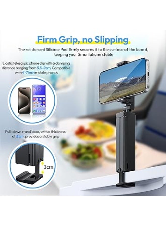 ULANZI SK-20 Travel Essentials Airplane Phone Holder, Phone Tripod 360° Rotation,Travel Must Have Handsfree Cellphone Stand for Desk,Flight Essential Universal Adjustable Stand for Train Table - Image 4