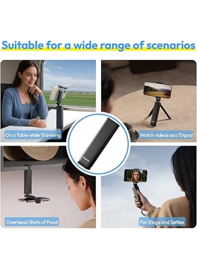 ULANZI SK-20 Travel Essentials Airplane Phone Holder, Phone Tripod 360° Rotation,Travel Must Have Handsfree Cellphone Stand for Desk,Flight Essential Universal Adjustable Stand for Train Table - Image 5