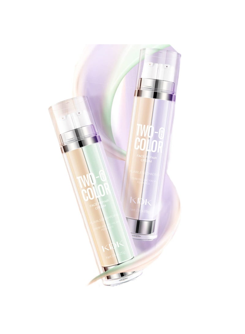 SYOSI Set of 2 Tone Color Makeup Primer Color Correcting Facial Primer BB Cream and Isolation Cream for Neutralize Uneven Skin Tone Cover Blemishes Oil Control Foundation Pore Invisible - Image 1