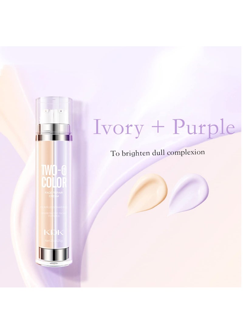 SYOSI Set of 2 Tone Color Makeup Primer Color Correcting Facial Primer BB Cream and Isolation Cream for Neutralize Uneven Skin Tone Cover Blemishes Oil Control Foundation Pore Invisible - Image 2