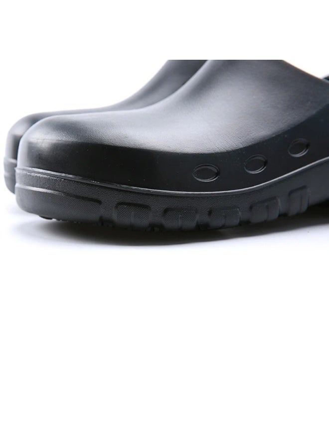 Chef's shoes, black, non-slip, waterproof and oil-resistant, with knife and impact protection, and equipped with comfortable orthopedic insoles. - Image 4
