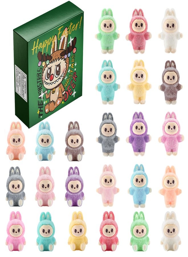 EAZZ 24PCS Flocked Mini Action Figures Set, Cute Figurines Bulk, Small Collectible Toys for Room Decor, Classroom Rewards, Party Favors, Birthday Gifts - Image 1