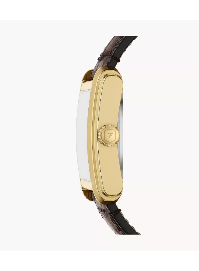 FOSSIL Unisex Unisex Carraway Automatic Brown Croco Leather Watch ME3271 - 30mm - Image 2