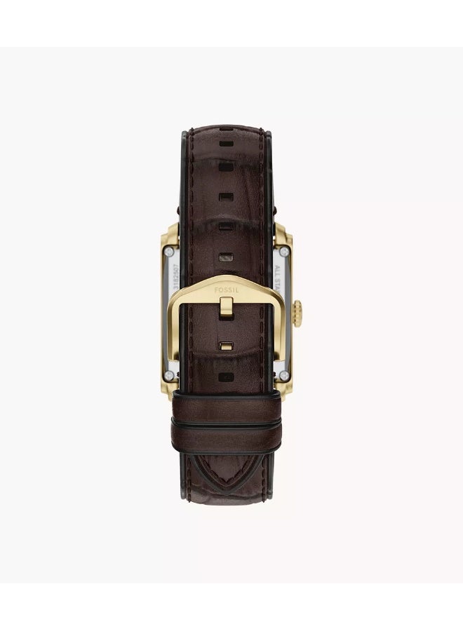 FOSSIL Unisex Unisex Carraway Automatic Brown Croco Leather Watch ME3271 - 30mm - Image 3
