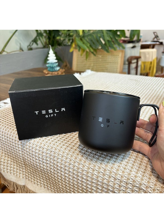 Tesla Official Matte Black Stainless Steel Thermos Mug | Business & Travel Use | Slip-Resistant Handle | Compatible with Car Cup Holders - Image 3