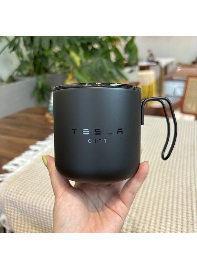 Tesla Official Matte Black Stainless Steel Thermos Mug | Business & Travel Use | Slip-Resistant Handle | Compatible with Car Cup Holders - Image 5