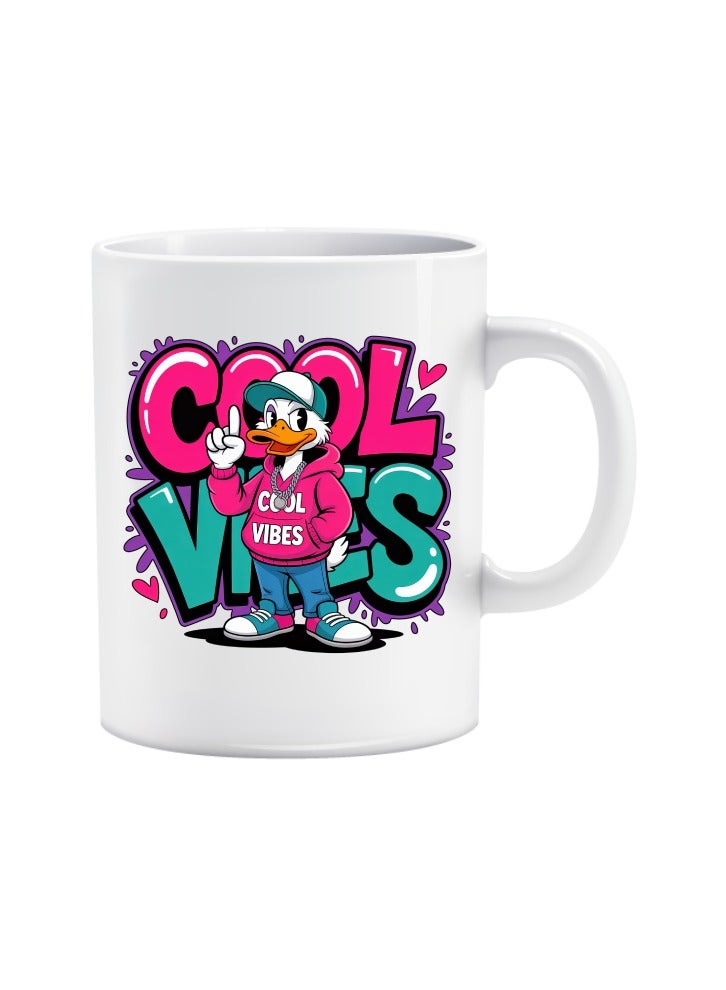 Cool Vibe Duck Cartoon Ceramic Coffee Mug