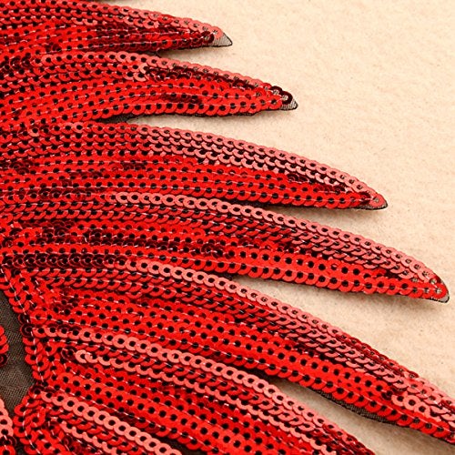 Kennedy Manufacturing أجنحة ملائكية كبيرة مزينة بالخرز، رقع زخرفية قابلة للتثبيت بالحديد أو الخياطة، رقع كبيرة للجينز والسترات، حمراء - Image 5