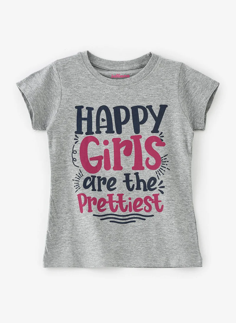 Jelliene Basic round neck graphic t-shirt