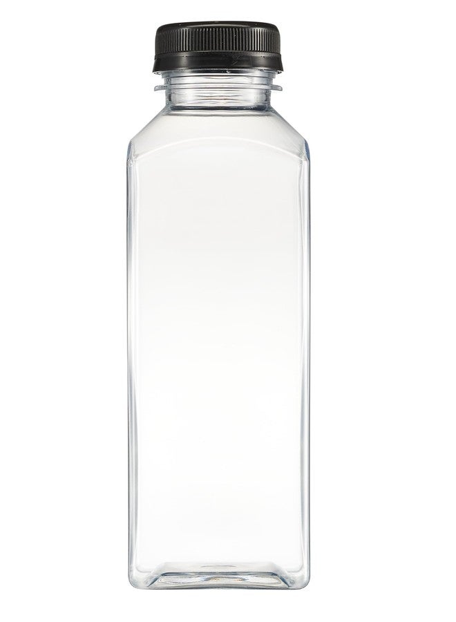 قوستو جوستو [15 زجاجة عصير بلاستيكية قابلة لإعادة الاستخدام مع أغطية وملصقات وفرشاة وقمع سيليكون - زجاجات بلاستيكية شفافة مع أغطية، عبوات عصير مع أغطية، لجميع المشروبات (16 أونصة) - Image 2